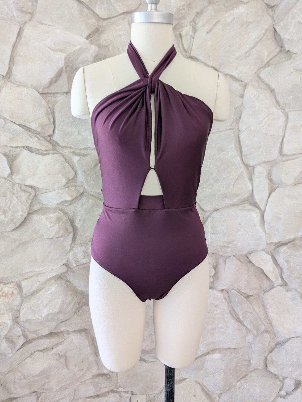 Moeva London Purple Halter Swimsuit One Piece Swim